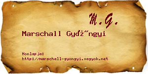 Marschall Gyöngyi névjegykártya